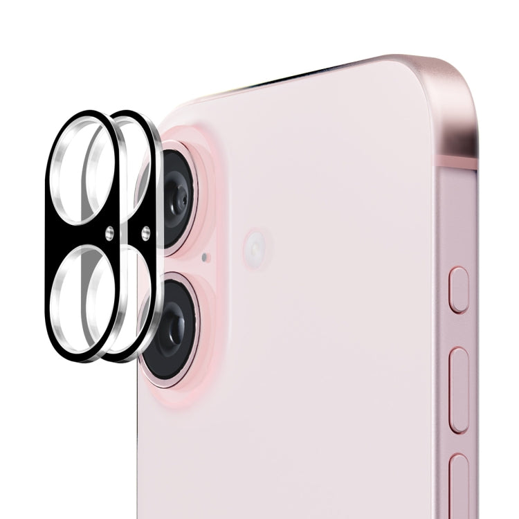 For iPhone 16 / 16 Plus 2pcs ENKAY Hat-Prince 9H Rear Camera Lens Tempered Glass Film - iPhone 16 Plus Tempered Glass by ENKAY | Online Shopping South Africa | PMC TechLife | Buy Now Pay Later Mobicred