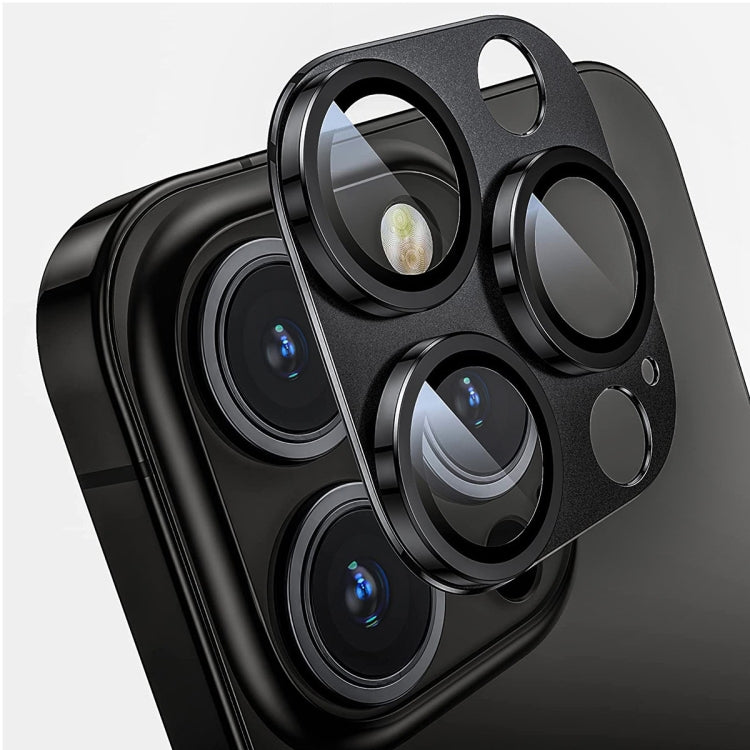 For iPhone 15 Pro / 15 Pro Max ENKAY Anti-reflection Camera Lens Aluminium Alloy Tempered Glass Film(Black) - iPhone 15 Pro Max Tempered Glass by ENKAY | Online Shopping South Africa | PMC TechLife | Buy Now Pay Later Mobicred