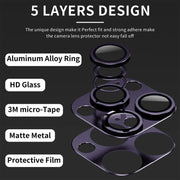 For iPhone 15 Pro / 15 Pro Max ENKAY Anti-reflection Camera Lens Aluminium Alloy Tempered Glass Film(Black)