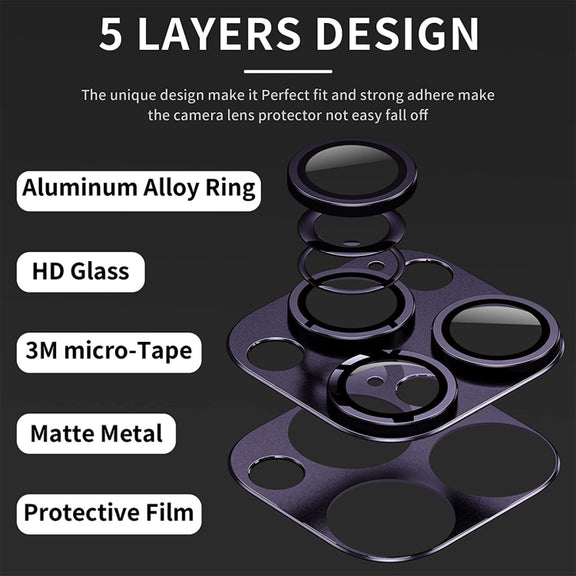 For iPhone 15 Pro / 15 Pro Max ENKAY Anti-reflection Camera Lens Aluminium Alloy Tempered Glass Film(Black)