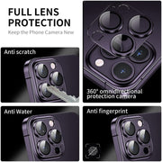 For iPhone 15 Pro / 15 Pro Max ENKAY Anti-reflection Camera Lens Aluminium Alloy Tempered Glass Film(Black)