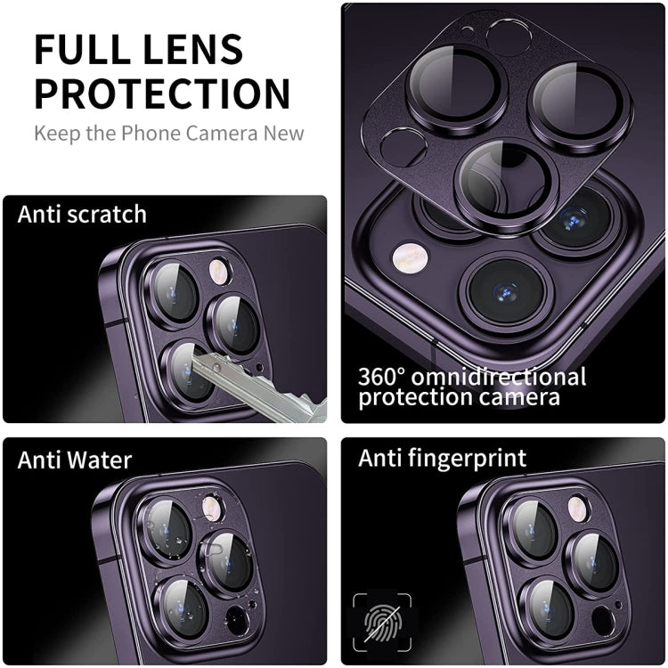 For iPhone 15 Pro / 15 Pro Max ENKAY Anti-reflection Camera Lens Aluminium Alloy Tempered Glass Film(Black)