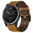 Compatible with Garmin Quatix 7 22mm Leather Textured Watch Band(Brown) - Watch Bands by PMC TechLife | Online Shopping South Africa | PMC TechLife | Buy Now Pay Later Mobicred