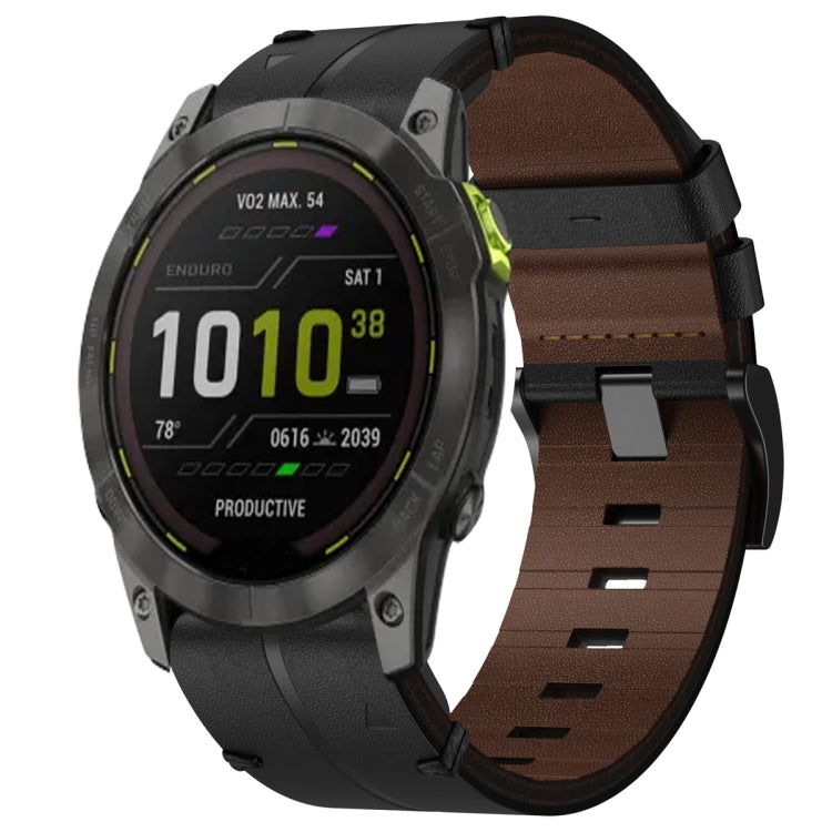For Garmin Enduro 2 Leather Textured 26mm Watch Band(Black) - free shipping - PMC TechLife - Order now!