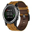 Compatible with Garmin Descent MK 1 26mm Leather Textured Watch Band(Brown) - Watch Bands by PMC TechLife | Online Shopping South Africa | PMC TechLife | Buy Now Pay Later Mobicred