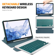 For Samsung Galaxy Tab S9 ENKAY 360 Degree Rotation Leather TPU Smart Case with Wireless Keyboard(Light Blue)