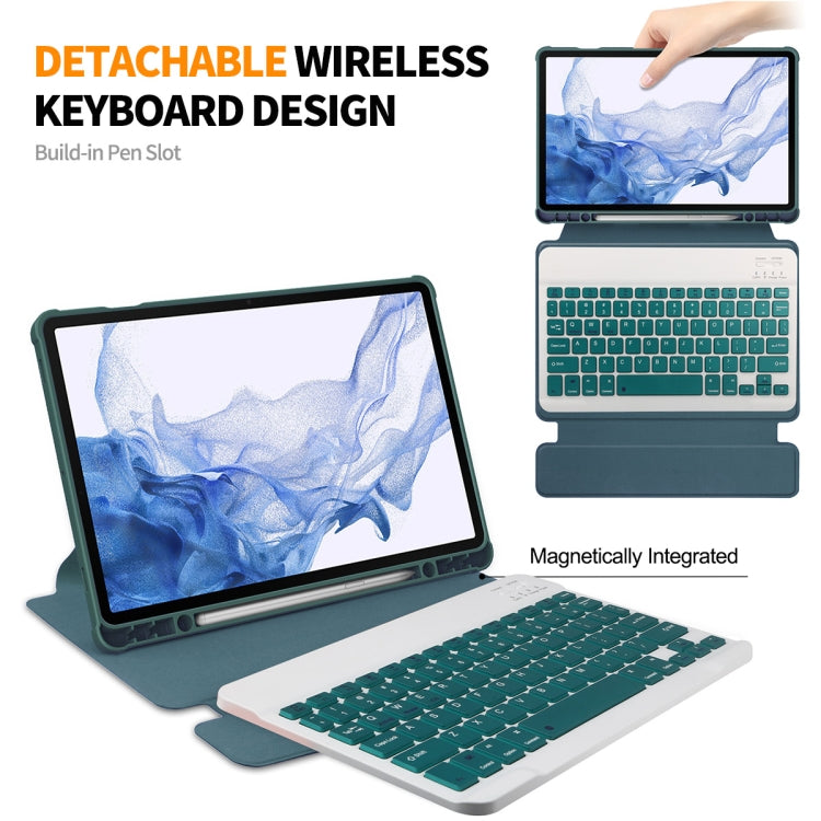 For Samsung Galaxy Tab S9 ENKAY 360 Degree Rotation Leather TPU Smart Case with Wireless Keyboard(Light Blue)