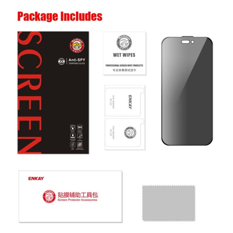 For iPhone 16 Pro Max ENKAY Hat-Prince 28 Degree Anti-peeping Tempered Glass Full Screen Film