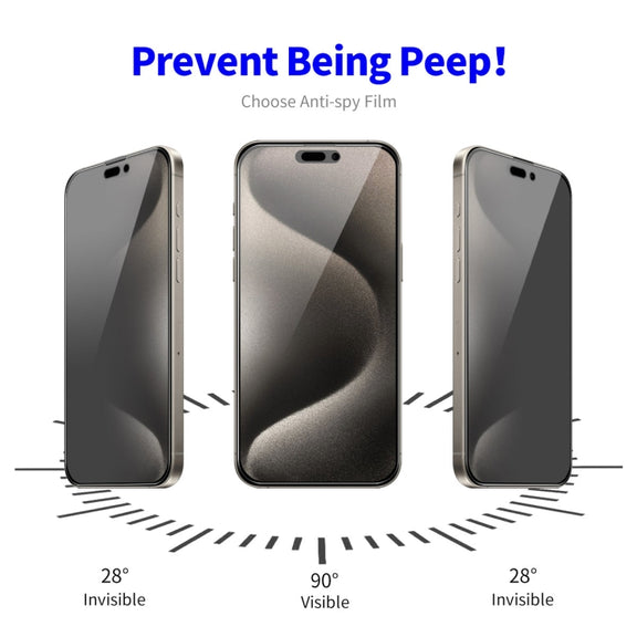 For iPhone 16 Pro Max 5pcs ENKAY Hat-Prince 28�� Anti-peeping Tempered Glass Protector Full Screen Film