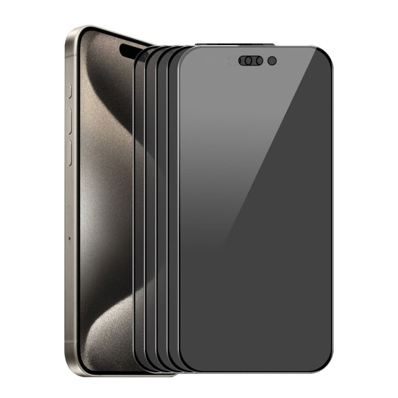 For iPhone 16 Pro 5pcs ENKAY Hat-Prince 28�� Anti-peeping Tempered Glass Protector Full Screen Film