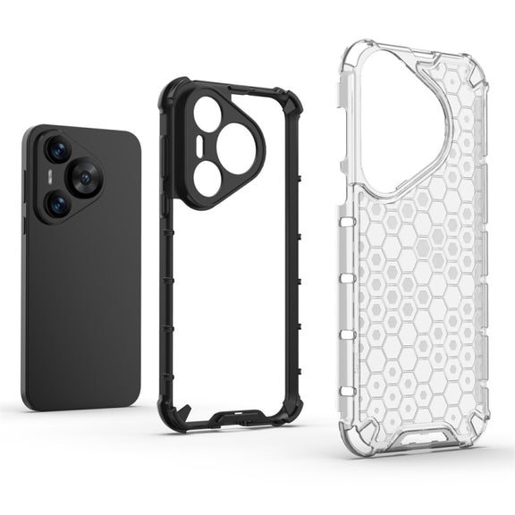 For Huawei Pura 70 Shockproof Honeycomb Phone Case(Black)