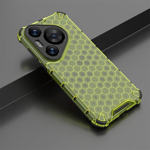 For Huawei Pura 70 Pro Shockproof Honeycomb Phone Case(Green)