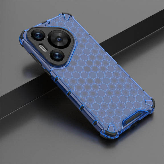For Huawei Pura 70 Pro Shockproof Honeycomb Phone Case(Blue)
