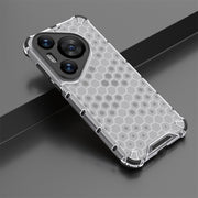 For Huawei Pura 70 Pro+ Shockproof Honeycomb Phone Case(White)