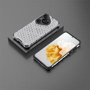 For Huawei Pura 70 Pro+ Shockproof Honeycomb Phone Case(White)