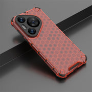 For Huawei Pura 70 Pro+ Shockproof Honeycomb Phone Case(Red)