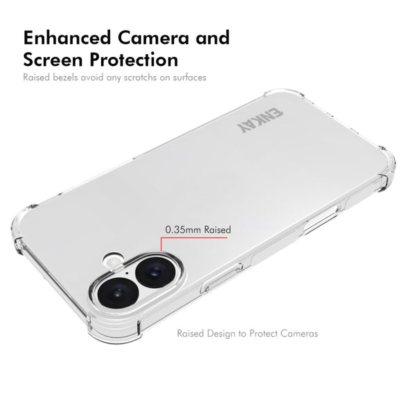 For iPhone 16 Plus ENKAY Hat-Prince Transparent TPU Shockproof Phone Case