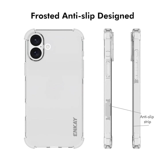 For iPhone 16 Plus ENKAY Hat-Prince Transparent TPU Shockproof Phone Case