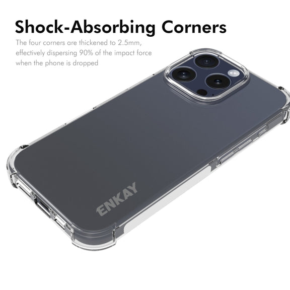 For iPhone 16 Pro ENKAY Hat-Prince Transparent TPU Shockproof Phone Case