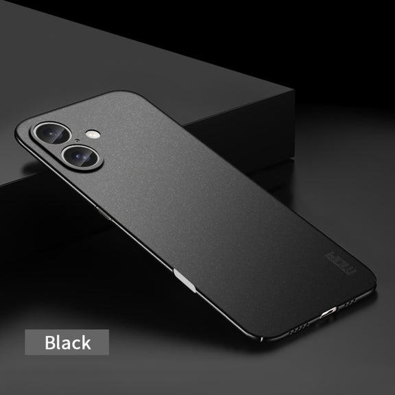 For iPhone 16 MOFI Fandun Series Frosted PC Ultra-thin All-inclusive Phone Case(Black)