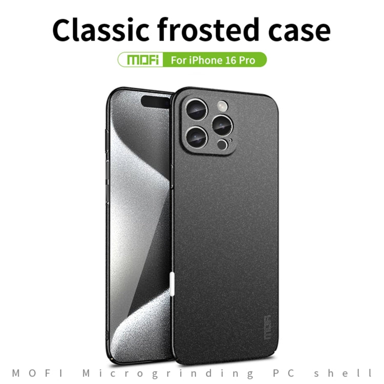 For iPhone 16 Pro MOFI Fandun Series Frosted PC Ultra-thin All-inclusive Phone Case(Gray)
