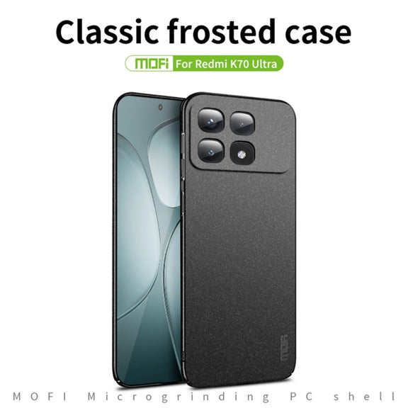For Xiaomi Redmi K70 Ultra MOFI Fandun Series Frosted PC Ultra-thin All-inclusive Phone Case(Black)