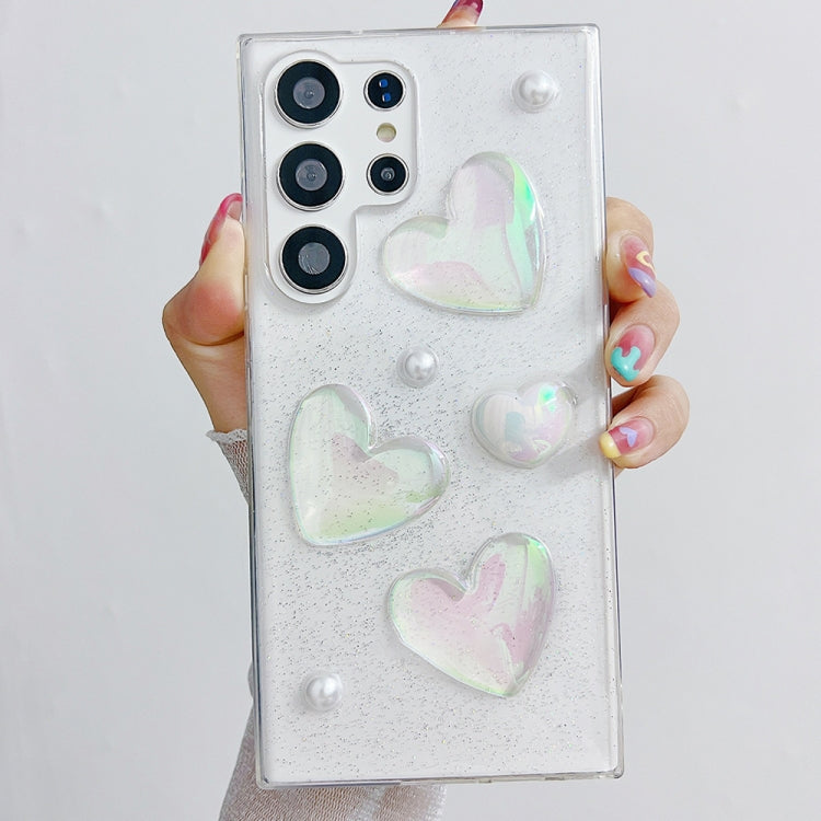 For Samsung Galaxy S22 Ultra 5G Love Epoxy TPU Protective Case(Transparent) - Galaxy S22 Ultra 5G Cases by PMC TechLife | Online Shopping South Africa | PMC TechLife