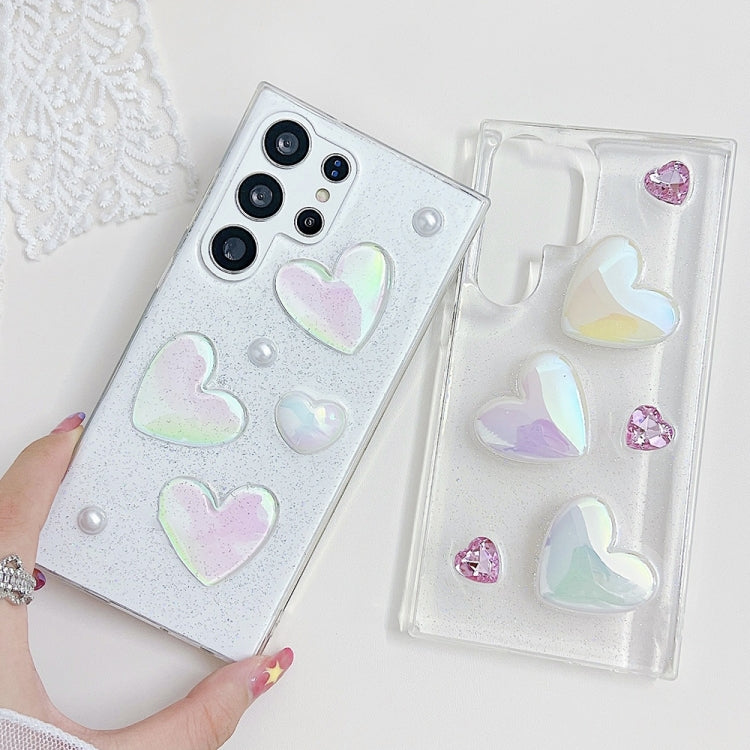 For Samsung Galaxy S25 Ultra 5G Love Epoxy TPU Protective Case(Transparent)