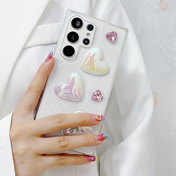 For Samsung Galaxy S25 Ultra 5G Love Epoxy TPU Protective Case(Transparent)