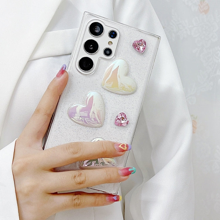 For Samsung Galaxy S25 Ultra 5G Love Epoxy TPU Protective Case(Transparent)