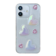 For iPhone 16 Love Epoxy TPU Phone Case(Pink)