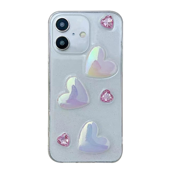 For iPhone 16 Love Epoxy TPU Phone Case(Pink)