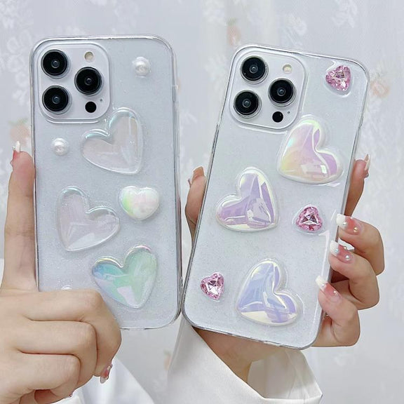 For iPhone 16e Love Epoxy TPU Phone Case(Pink)