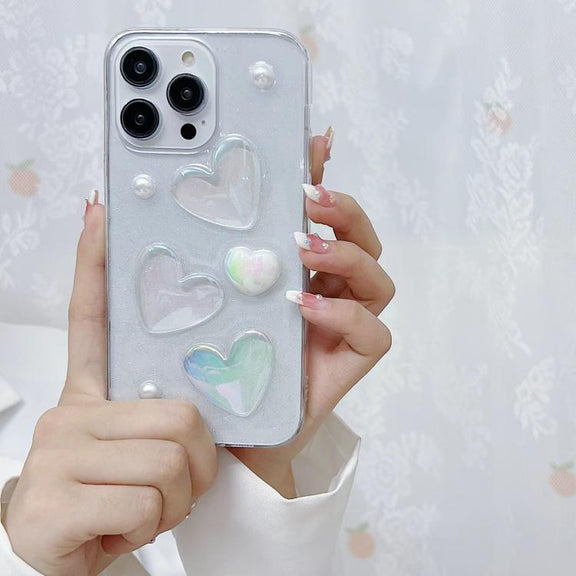 For iPhone 16e Love Epoxy TPU Phone Case(Pink)