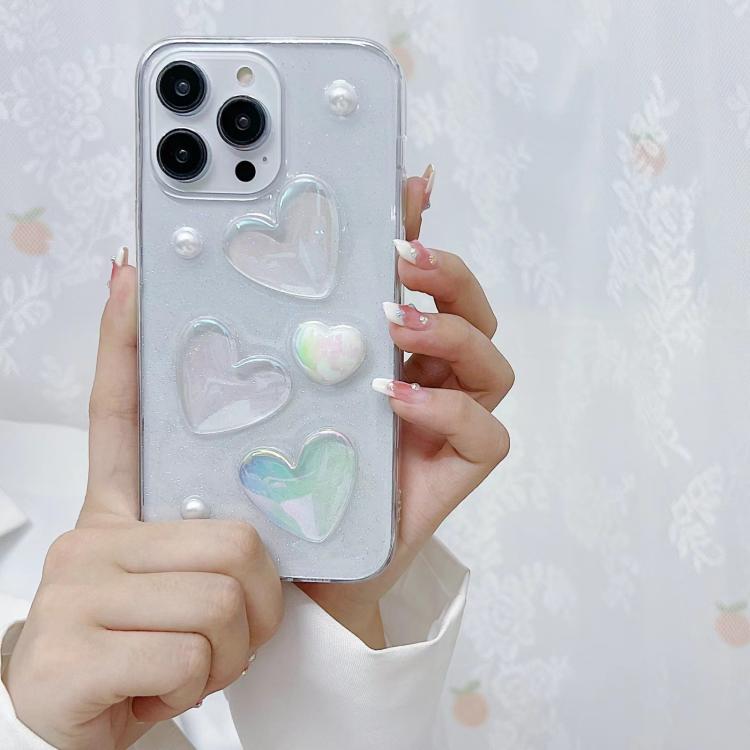 For iPhone 16e Love Epoxy TPU Phone Case(Pink)