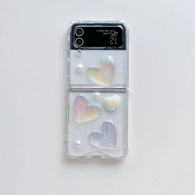 For Samsung Galaxy Z Flip3 Love Epoxy TPU Phone Case(Transparent)