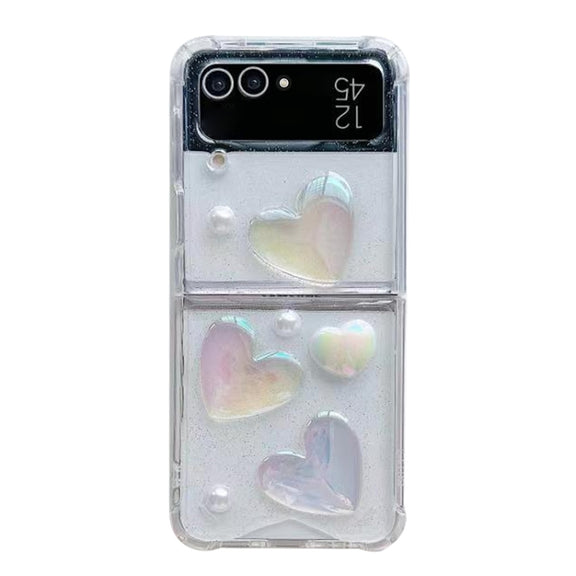 For Samsung Galaxy Z Flip3 Love Epoxy TPU Phone Case(Transparent)