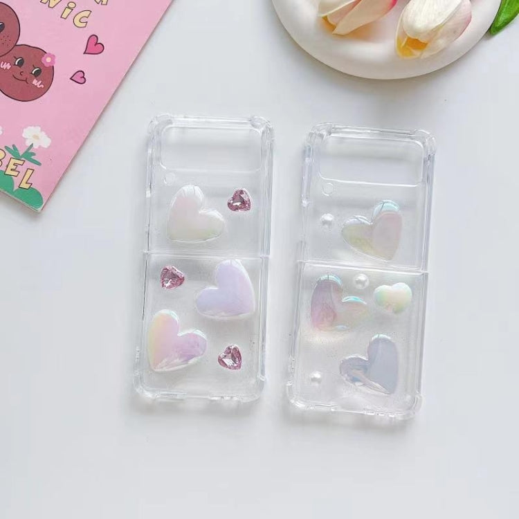 For Samsung Galaxy Z Flip3 Love Epoxy TPU Phone Case(Transparent)
