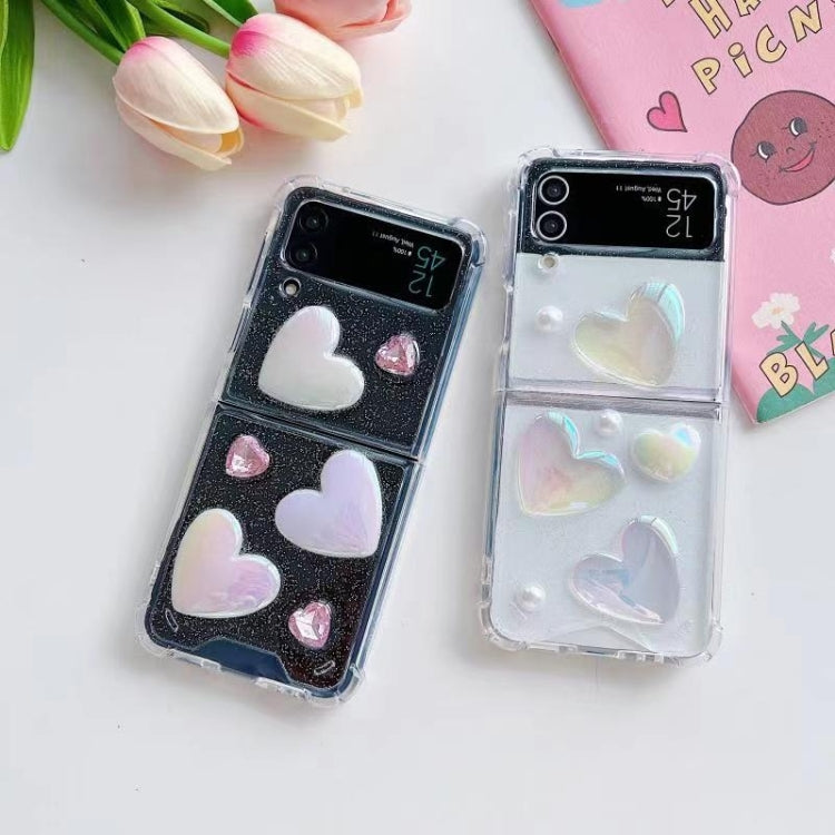 For Samsung Galaxy Z Flip3 Love Epoxy TPU Phone Case(Transparent)