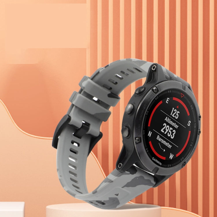 For Garmin Forerunner 965 22mm Camouflage Silicone Watch Band(Camouflage Yellow) - Watch Bands by PMC TechLife | Online Shopping South Africa | PMC TechLife