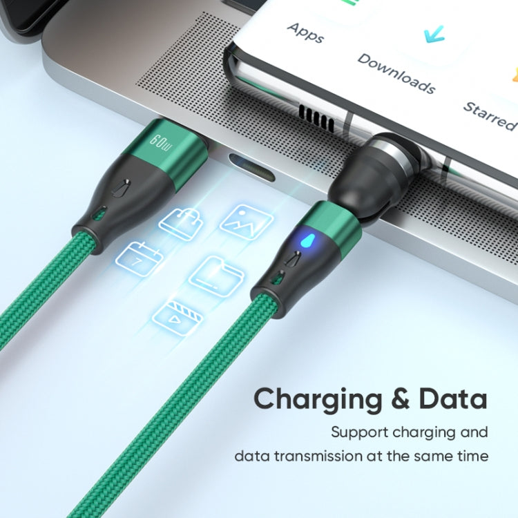 ENKAY PD60W Type-C to Type-C / 8 Pin Magnetic 540 Degrees Rotating Fast Charging Cable, Length:1m(Black) - free shipping - PMC Jewellery - Order now!