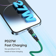 ENKAY PD60W Type-C to Type-C / 8 Pin / Micro USB Magnetic 540 Degrees Rotating Fast Charging Cable, Length:1m(Red)