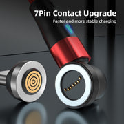 ENKAY 3A USB to Type-C / 8 Pin Magnetic 540 Degrees Rotating Fast Charging Cable, Length:1m(Green)