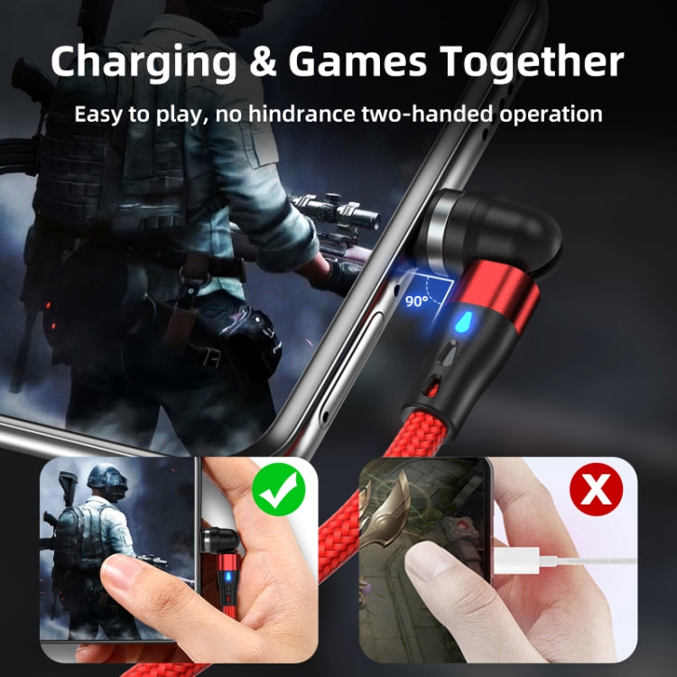 ENKAY 3 in 1 3A USB to Type-C / 8 Pin / Micro USB Magnetic 540 Degrees Rotating Fast Charging Cable, Length:1m(Red)