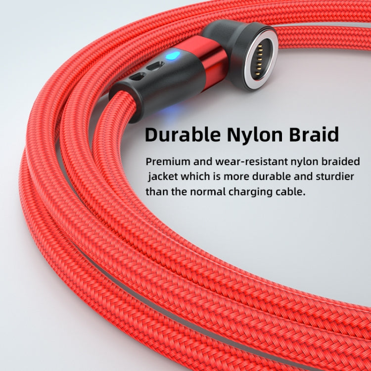 ENKAY 3 in 1 3A USB to Type-C / 8 Pin / Micro USB Magnetic 540 Degrees Rotating Fast Charging Cable, Length:1m(Red)