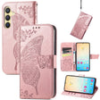 For Samsung Galaxy S24 5G Butterfly Love Flower Embossed Leather Phone Case(Rose Gold) - Galaxy S24 5G Cases by PMC TechLife | Online Shopping South Africa | PMC TechLife