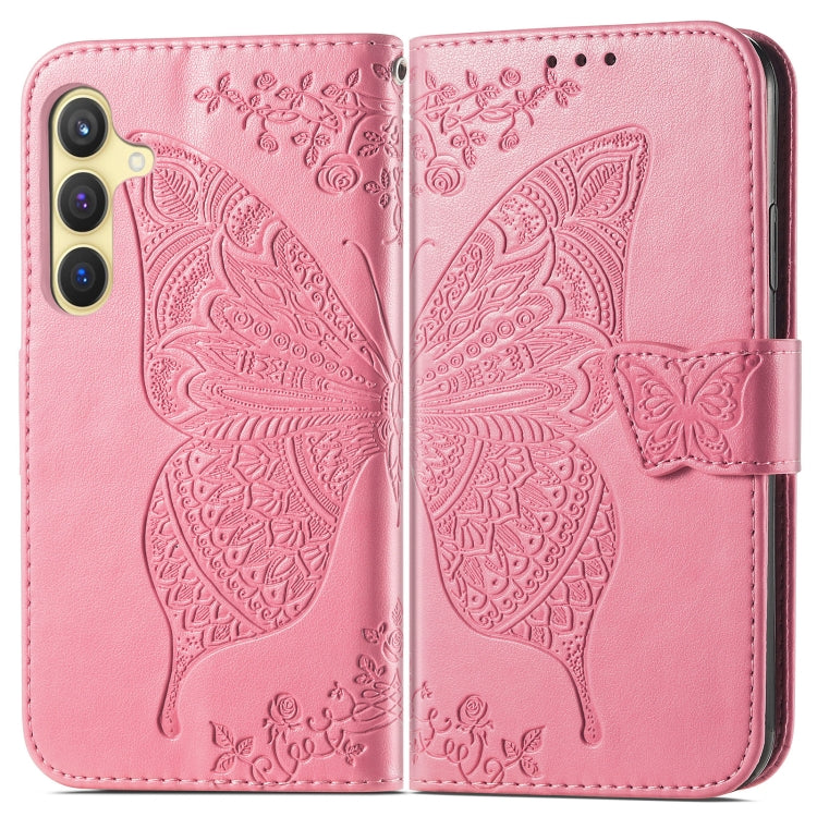For Samsung Galaxy S24 5G Butterfly Love Flower Embossed Leather Phone Case(Pink) - Galaxy S24 5G Cases by PMC TechLife | Online Shopping South Africa | PMC TechLife