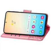 For Samsung Galaxy S24 5G Butterfly Love Flower Embossed Leather Phone Case(Pink)
