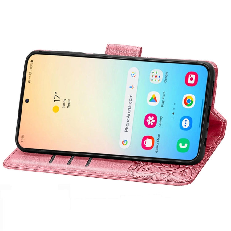 For Samsung Galaxy S24+ 5G Butterfly Love Flower Embossed Leather Phone Case(Pink) - Galaxy S24+ 5G Cases by PMC TechLife | Online Shopping South Africa | PMC TechLife