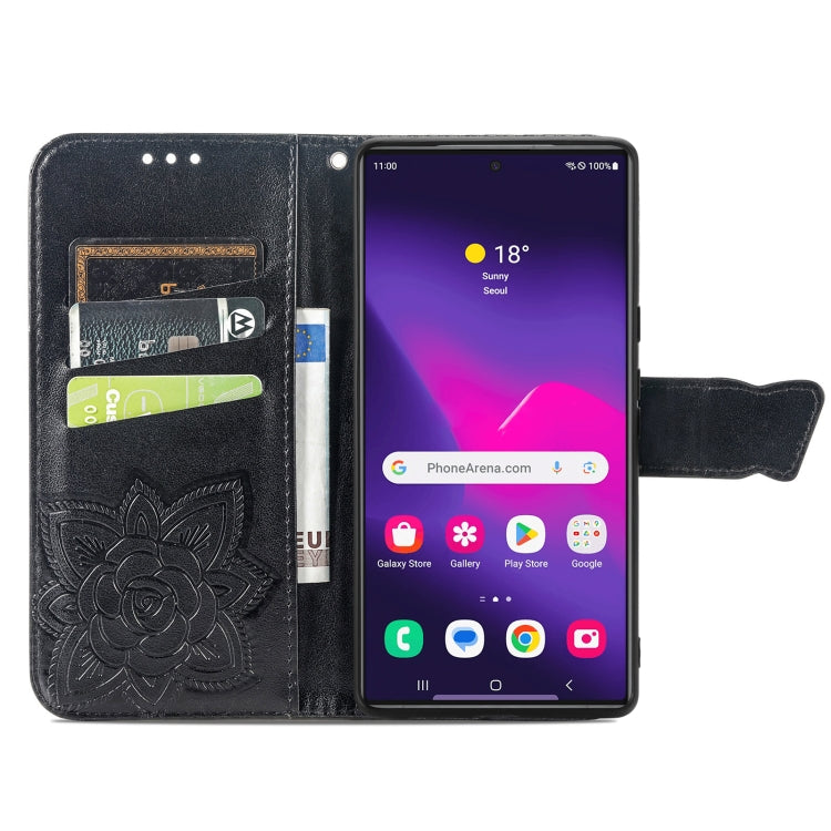 For Samsung Galaxy S24 Ultra 5G Butterfly Love Flower Embossed Leather Phone Case(Black) - Galaxy S24 Ultra 5G Cases by PMC TechLife | Online Shopping South Africa | PMC TechLife